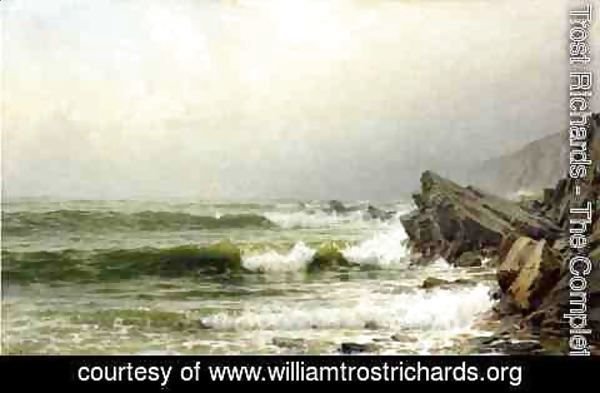 William Trost Richards - A Misty Morning on the Channel Coast, England