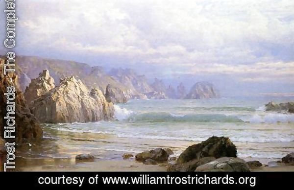 William Trost Richards - Seascape Along the Cliffs Date unknown