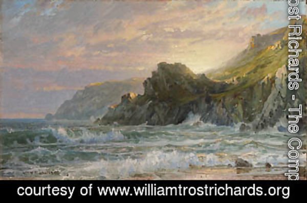William Trost Richards - Sunset on a Rocky Coast