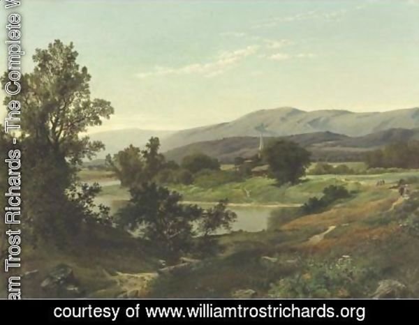 William Trost Richards - A Sunny Morning Stroll In The Country