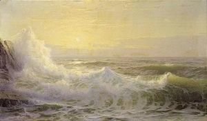 William Trost Richards - Crashing waves at sunset