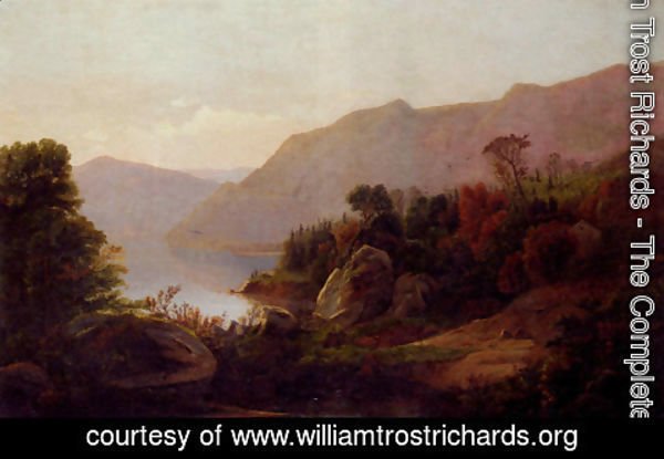 William Trost Richards - A Mountainous Lake Landscape