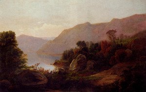 William Trost Richards - A Mountainous Lake Landscape