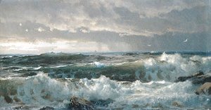 William Trost Richards - Surf On Rocks