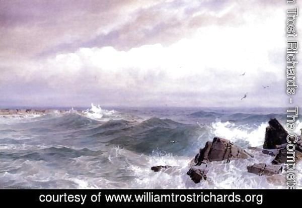 William Trost Richards - Gull Rock, Newport, Rhode Island