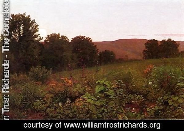 William Trost Richards - Sunset on the Meadow