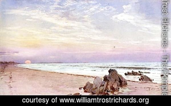 William Trost Richards - Beach with Rising Sun, New Jersey