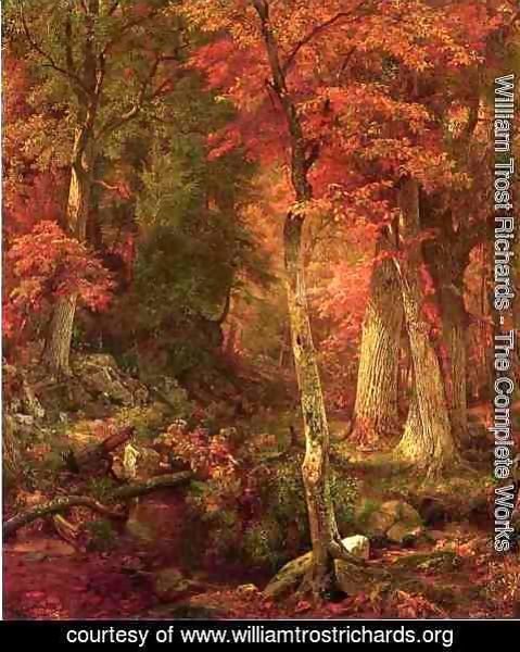 William Trost Richards - Forest Interior in Autumn