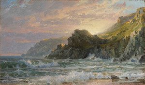 William Trost Richards - Sunset on a Rocky Coast