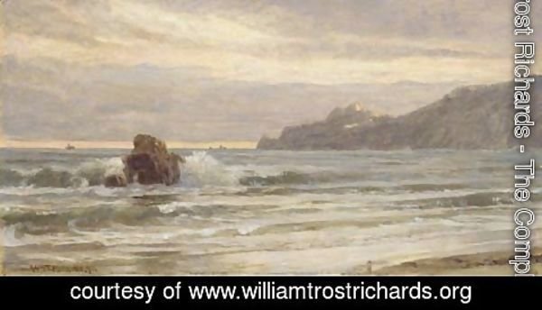 William Trost Richards - Rocky Coastline at Sunset