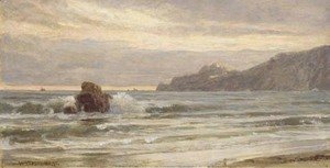 William Trost Richards - Rocky Coastline at Sunset